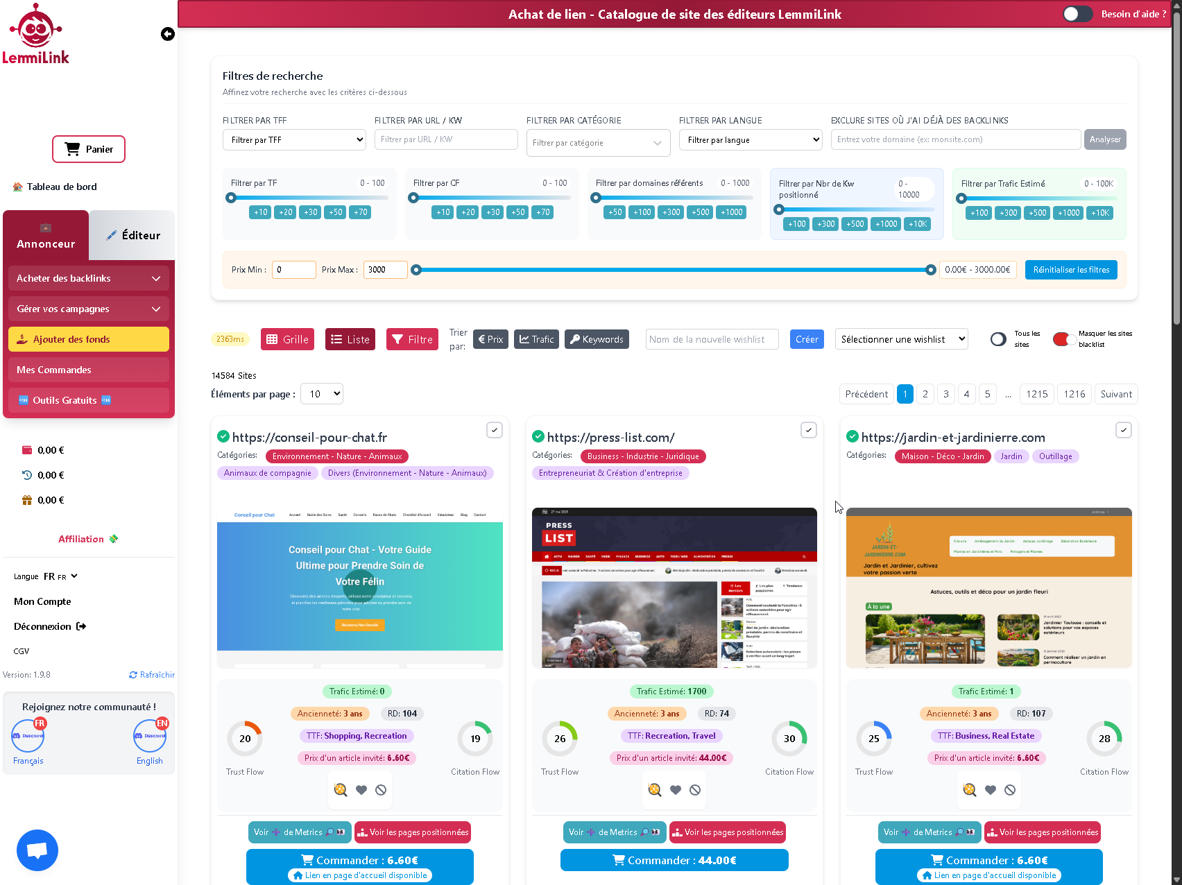 Backlinks performants