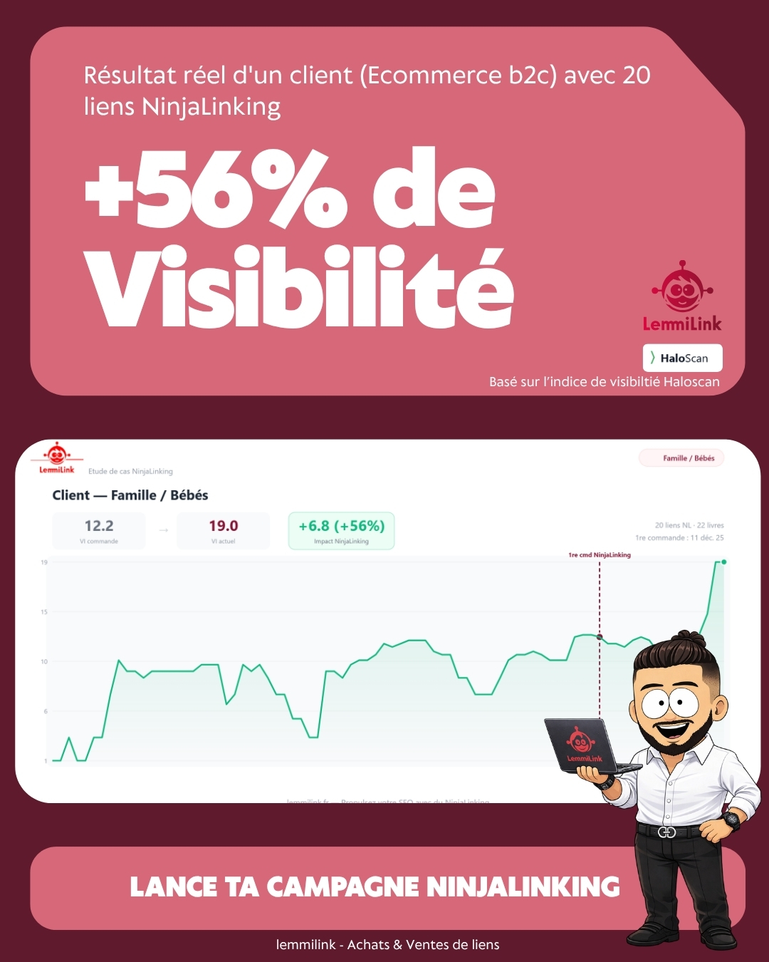 Famille +56% visibilité - 20 liens NinjaLinking