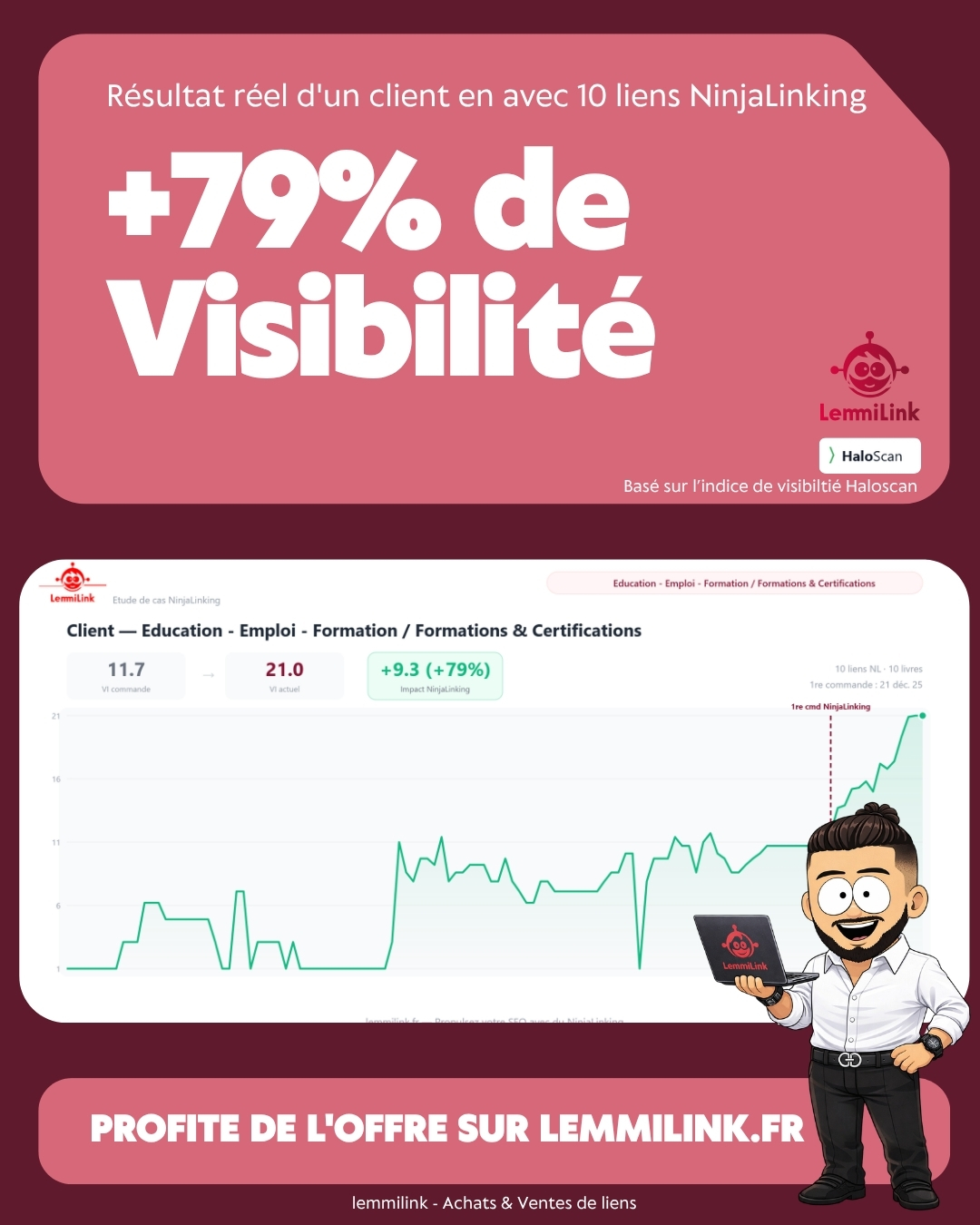 Formation +79% visibilité - 10 liens NinjaLinking