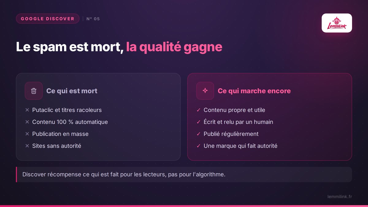 Le spam est mort, la qualité gagne